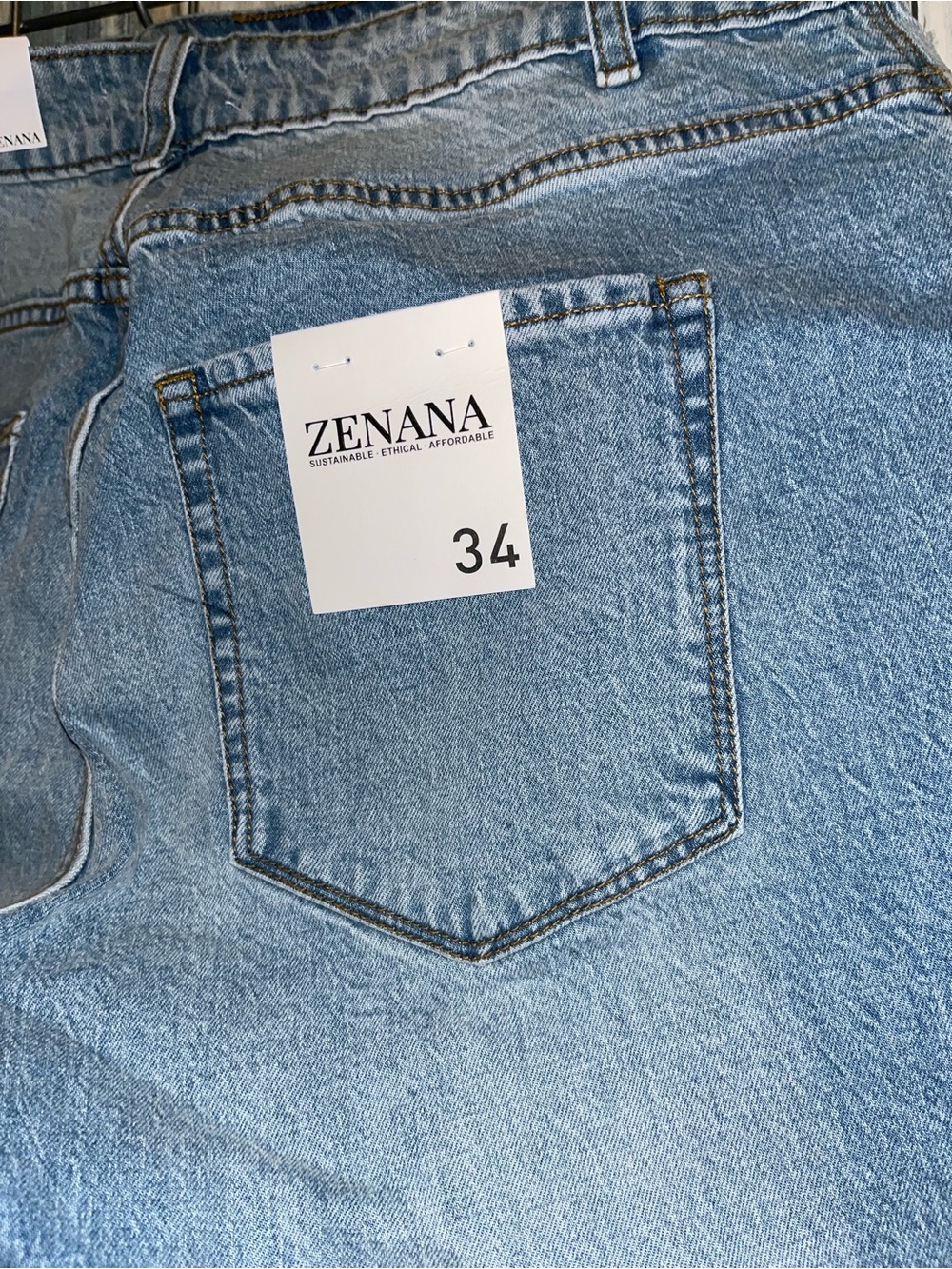 Zenana Outfitters 34 Light Blue Denim Cuffed Cropped Jeans - Picture 4 of 6
